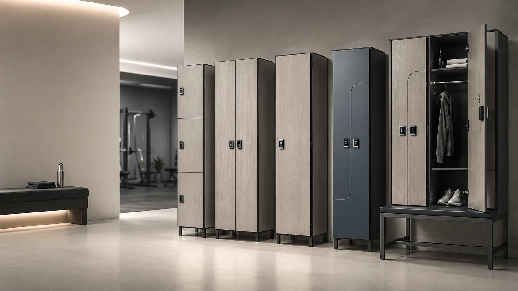 Шкафы для раздевалок LockerLab из HPL Compact и ЛДСП